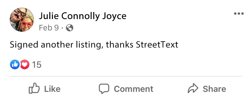 Signed another listing, thanks StreetText