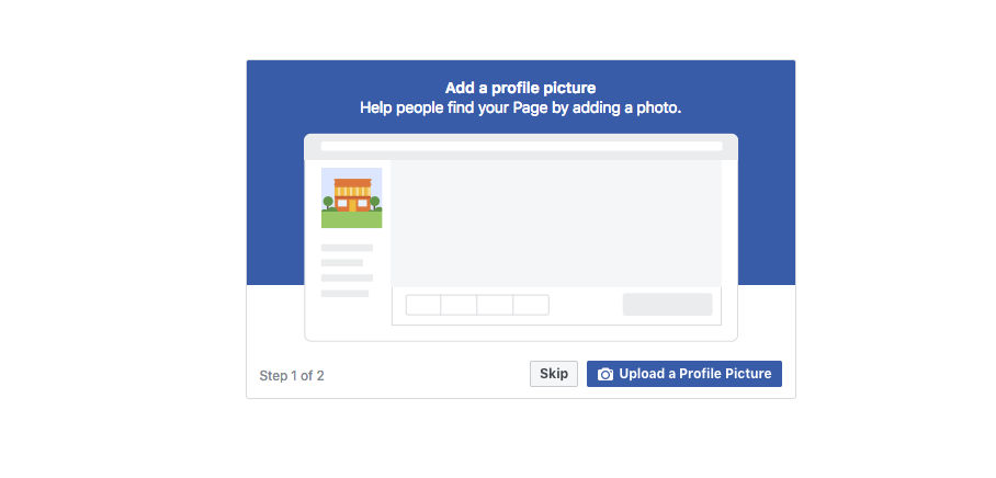Facebook page setup add a profile image