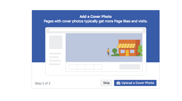 Facebook page setup add a cover photo