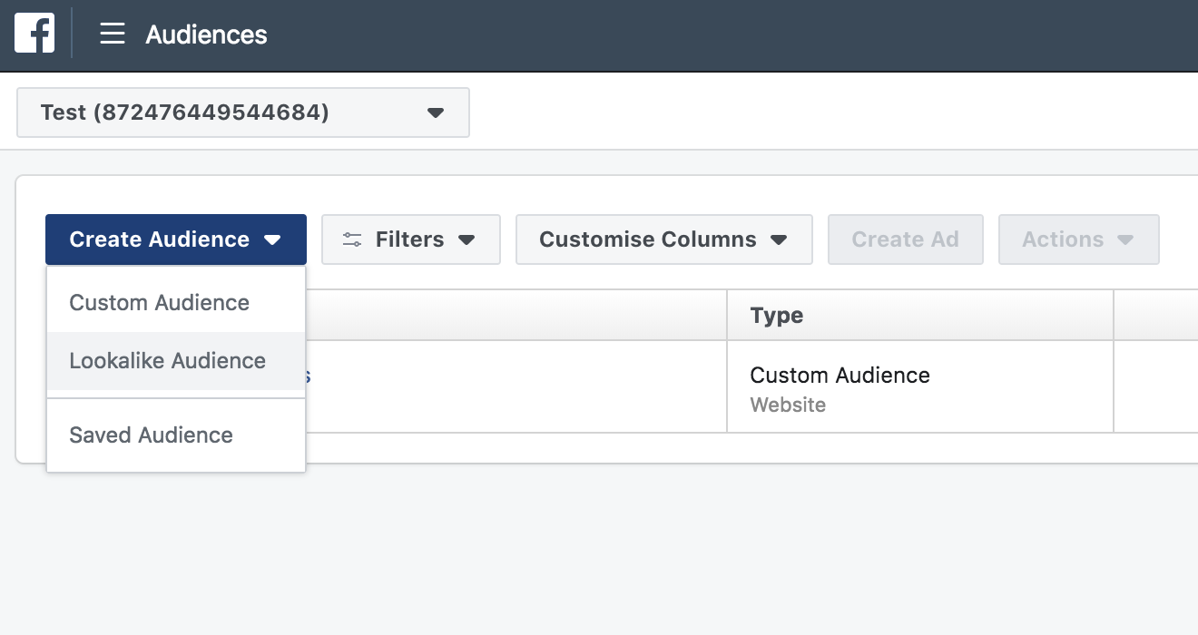 Create a lookalike audience on Facebook